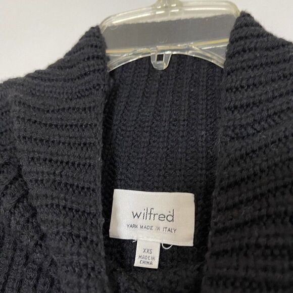 Aritzia Wilfred Wool Longline Sleeveless Turtleneck Black Sweater tunic XXS - Picture 3 of 7